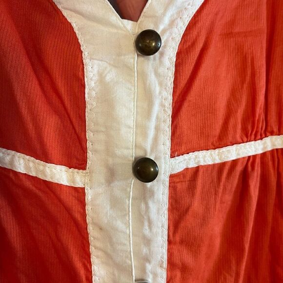 ROXY Orange & White Embroidered Sundress | SZ M - Picture 14 of 17